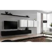 AEA Designer Modern Wohnwand Wohnzimmermöbel Schwarz Holzmöbel Sideboard