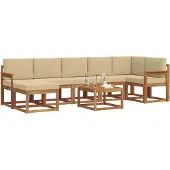 vidaXL Outdoor-Sofagarnitur 8 stk. Natur und Beige