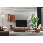 AEA Orangene Wohnwand Edelstahl Wohnwände Wohnzimmer Möbel tv Media Wand