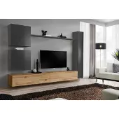AEA Wandschrank Wohnwand Komplett Set 6tlg Modernes Möbel Sideboard TV-Ständer
