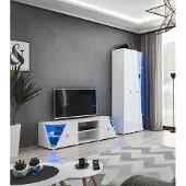 Xl Moebel Gmbh Wohnzimmer Garnitur Luxus Weiß Vitrine Wohnwand Holz Möbel TV-Ständer