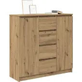 vidaXL Sideboard mit Schubladen Artisan-Eiche 100,5x35x98,5 cm