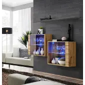AEA Moderne Designer Wohnwand Wohnzimmer Wand Schränke Braun Möbel Luxus