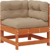 vidaXL Gartenecksofa Massives Kiefernholz Wachsbraun