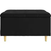 vidaXL Ottoman mit Stauraum Schwarz 80 x 80 x 45 cm Kunstleder
