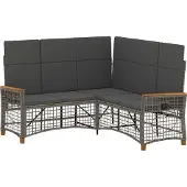 vidaXL Garten Liegesofa Set Grau und Dunkelgrau 164 x 164 x 112 cm