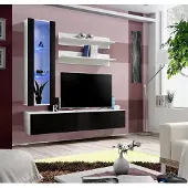 AEA Design Hänge Vitrine Regale Wohnwand Set 4tlg Wohnzimmer TV-Ständer Möbel