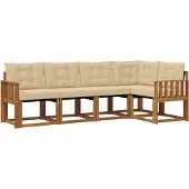 vidaXL Outdoor-Sofagarnitur 5 stk. Natur und Beige