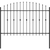 vidaXL Spießzaun ASTEN 200 x 166 cm Pulverbeschichteter Stahl Schwarz