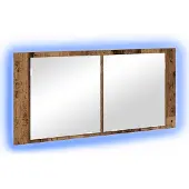 vidaXL LED Spiegel-Schrank Altholz 100 x 12 x 45 cm Holzwerkstoff