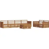 vidaXL Outdoor-Sofagarnitur 7 stk. Natur Massivholz Akazie
