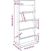 vidaXL Magazinregal Beton Grau 70 x 41 x 156 cm Holzwerkstoff