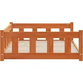 vidaXL Hundebett 100 x 70 x 28 cm Massives Kiefernholz Wachsbraun