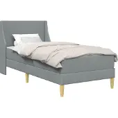vidaXL Bettgestell mit Matratze Hellgrau 100 x 200 cm Polyester