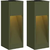 vidaXL Solar LED Wegeleuchte 2 stk. Warmes Weiß 18 x 18 x 50 cm