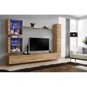 Xl Moebel Gmbh Braun Wohnwand Hänge Schrank Designer TV-Ständer Einrichtung Regal Modern
