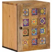 vidaXL Badezimmer Hängeschrank Natur 38 x 33 x 48 cm Massivholz Mango