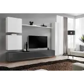AEA Wohnwand Wandschrank Stil Modern Einrichtung Designer Weiß Regal TV Sideboard