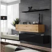 AEA Wohnzimmermöbel Luxus Wohnwand 130 cm Designer Garnitur Set 3tlg Wandschrank