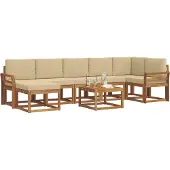 vidaXL Outdoor-Sofagarnitur 8 Stk. Natur und Beige