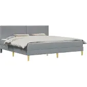 vidaXL Bettrahmen Hellgrau 200 x 200 cm Polyester