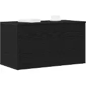 vidaXL Aufbewahrungsbox Schwarz Eichen-Optik 84 x 42 x 46 cm
