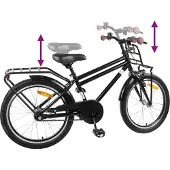 vidaXL Kinderfahrrad 18 Zoll für 5-7 Jahre alt Schwarz