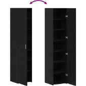 vidaXL Highboard Schwarz Eichen-Optik 40 x 42,5 x 185 cm