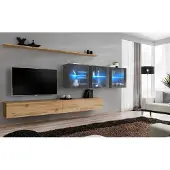AEA Komplett 7tlg Wohnwand 340cm TV-Ständer Sideboard Wandschrank Luxus Einrichtung