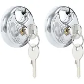 vidaXL Diskusschlösser mit Schlüsseln 2 pcs Silber Edelstahl