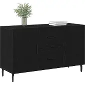 vidaXL Sideboard Schwarz Eichen-Optik 100 x 36 x 60 cm Holzwerkstoff
