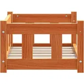 vidaXL Hundebett 55 x 45 x 28 cm Massives Kiefernholz Wachsbraun