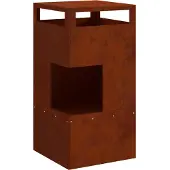 vidaXL Feuerstelle Braun 50 x 50 x 100 cm Wetterfeststahl
