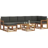 vidaXL Outdoor-Sofagarnitur 8 Stk. Natur und Anthrazit