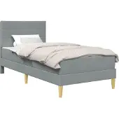 vidaXL Bettrahmen Hellgrau 100 x 200 cm Polyester