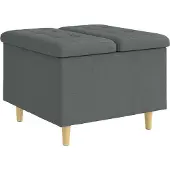 vidaXL Aufbewahrungsottomane Dunkelgrau 60 x 60 x 45 cm Stoff