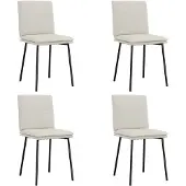 vidaXL Esszimmerstühle 4 Stk. Creme Samt