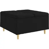 vidaXL Ottoman mit Stauraum Schwarz 80 x 80 x 45 cm Stoff