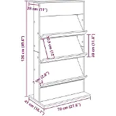 vidaXL Magazinregal Weiß 70 x 41 x 126 cm Holzwerkstoff