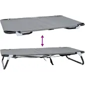 vidaXL Hundebett 105 x 65 x 18 cm Stahl Hellgrau