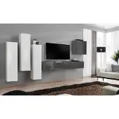 Xl Moebel Gmbh Garnitur Wohnwand Komplett Wohnzimmer Grau Sideboard TV-Ständer Wandschrank