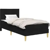vidaXL Bettrahmen Schwarz 90 x 200 cm Polyester