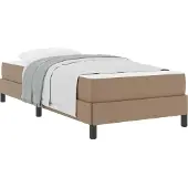 vidaXL Bettrahmen mit Matratze Cappuccino 90 x 200 cm Stoff