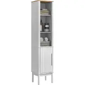 vidaXL Bad hoher Schrank FLORO Weiß 35 x 30 x 160 cm Massivholz Kiefer