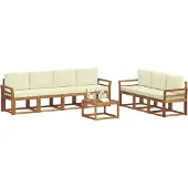 vidaXL Outdoor-Sofagarnitur 8 stk. Natur und Creme
