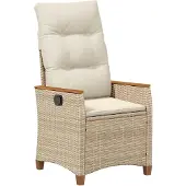 vidaXL Verstellbarer Gartenstuhl Beige und Creme 64 x 57,5 x 112 cm