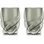 Bodum Doppelwandiges Glas Pavina Paris Twisted Grey 270 ml (2er-Set)
