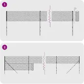 vidaXL Maschendrahtzaun mit Bodenflansch Anthrazit 1,4x25 m