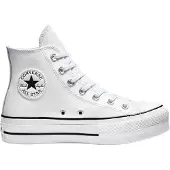 Converse Sneaker "CHUCK TAYLOR ALL STAR LEATHER PLATFORM", Damen, Gr. 37,5, weiß (weiß, weiß), Leder, Schuhe Sneaker