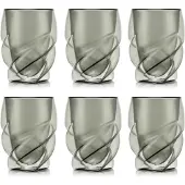 Bodum Doppelwandig Glas Pavina Paris Twisted Grey 270 ml (6er-Set)
